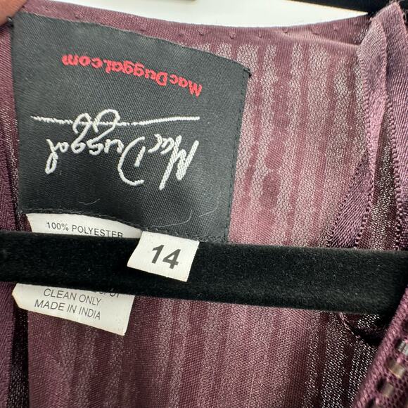 Mac Duggal 4977 Sequined & Bead Plunging V-Neck Mulberry Gown SZ 14 NWT - Picture 12 of 12